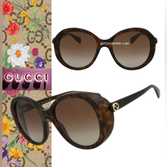 GUCCI Oversized Round Sunglasses Tortoise NEW in Box main image 5